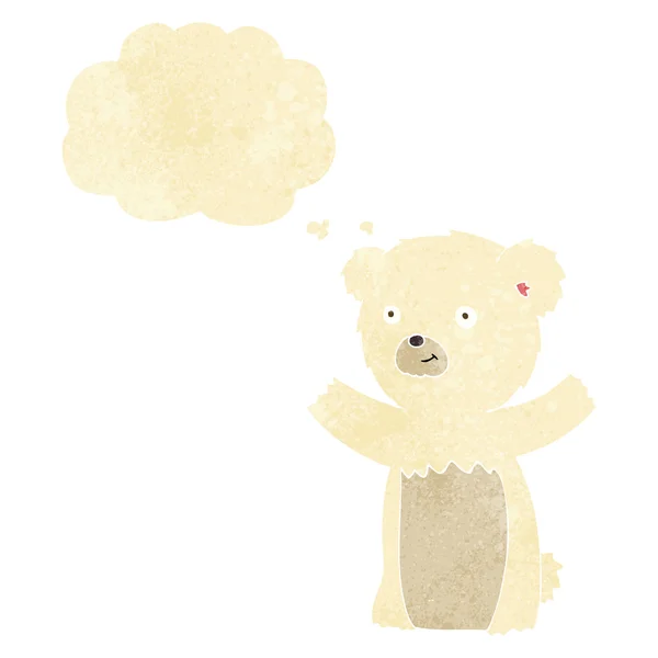 Düşünce baloncuklu çizgi film kutup ayısı yavrusu — Stok Vektör
