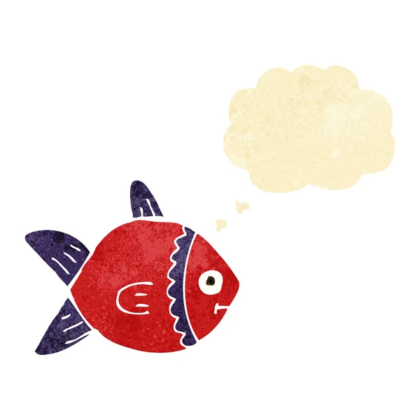 Poisson dessin animé avec bulle de pensée — Image vectorielle