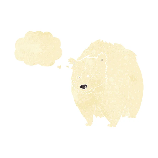 Düşünce balonu ile büyük kutup ayısı karikatür — Stok Vektör