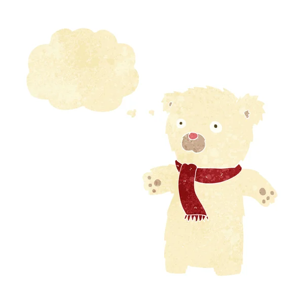 卡通片可爱北极熊与思想泡沫 — 图库矢量图片