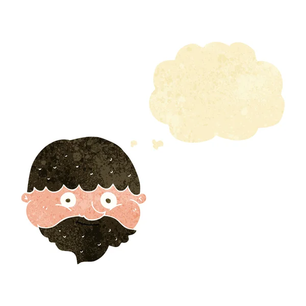 Cartoon bearded man with thought bubble — Stock Vector