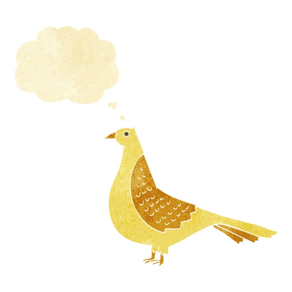 思考バブルを持つ漫画の鳥 — ストックベクタ