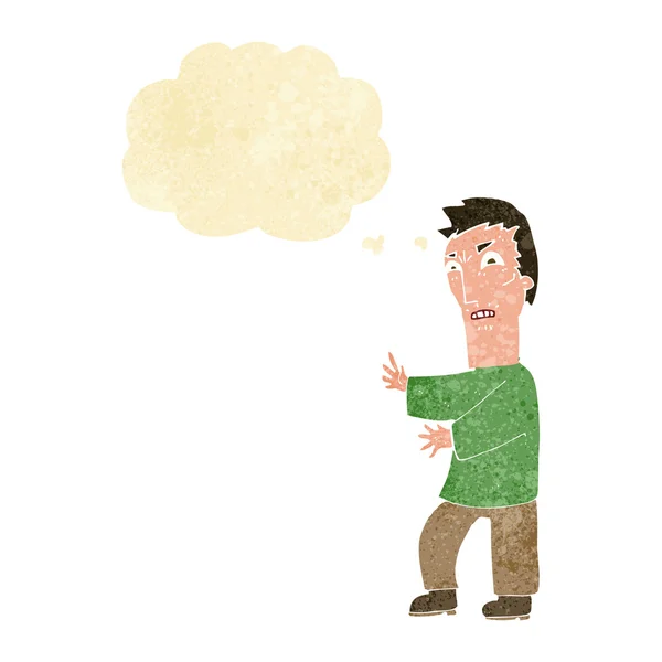 Karikatur wütender Mann mit Gedankenblase — Stockvektor