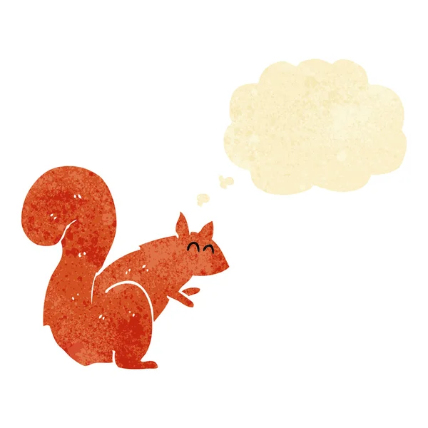 Esquilo vermelho dos desenhos animados com bolha de pensamento — Vetor de Stock