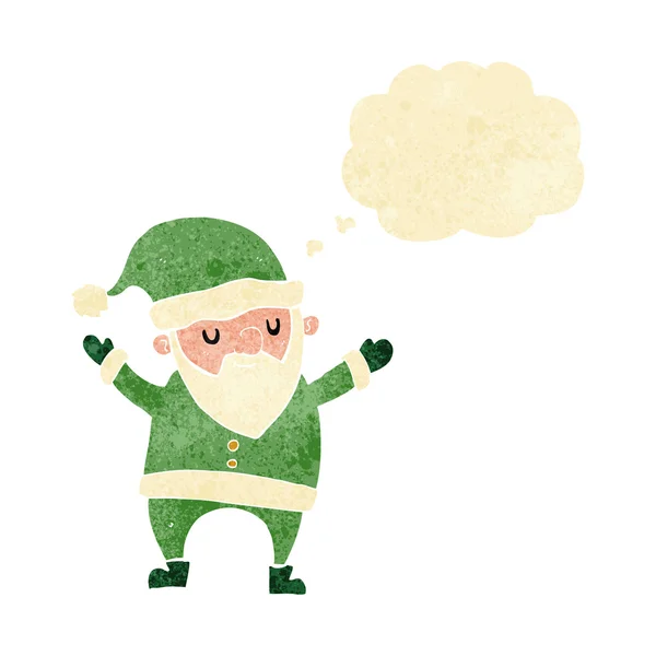 Cartoon dancing santa with thought bubble — Stock Vector