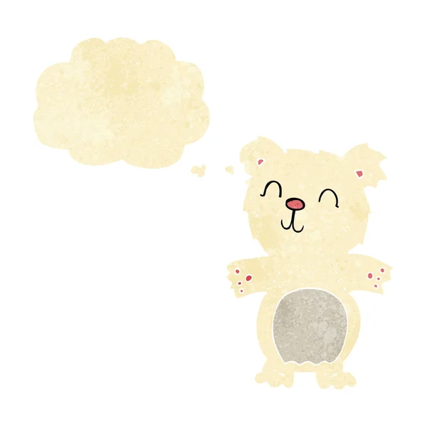 Karikatur niedliches Eisbärenbaby mit Gedankenblase — Stockvektor