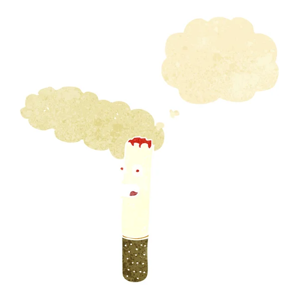Fumetto sigaretta con bolla di pensiero — Vettoriale Stock