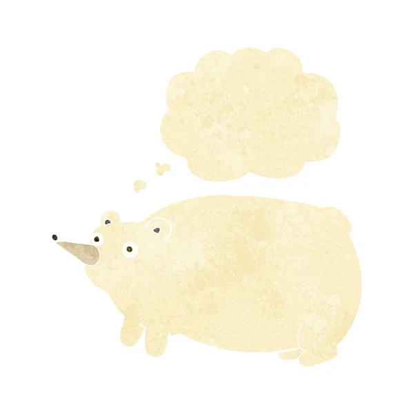 Rolig tecknad björn med tanke bubbla — Stock vektor