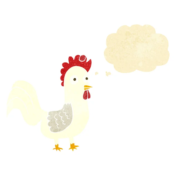 Cartoon rooster with thought bubble — Stock Vector