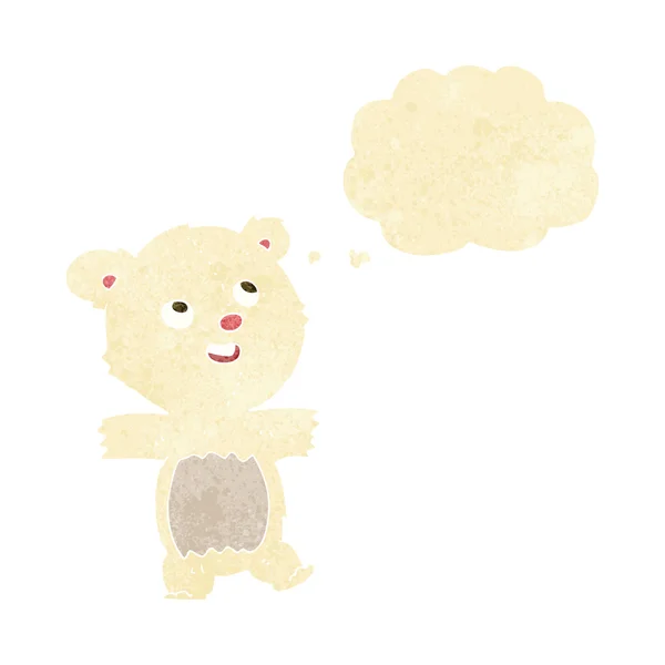 Kutup ayısı düşünce balonu ile karikatür — Stok Vektör