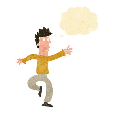 çizgi film acil adam düşünce baloncuğu ile