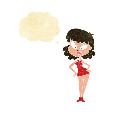 el HIPS düşünce balonu ile kadınla çizgi film