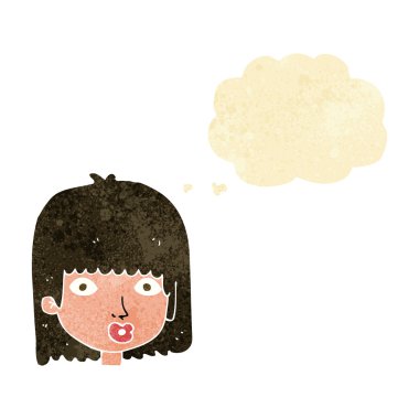 Karikatür, düşünce balonlu kadını şaşırttı.