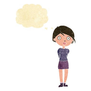 Çizgi film, düşünce balonlu kızı şaşırttı.