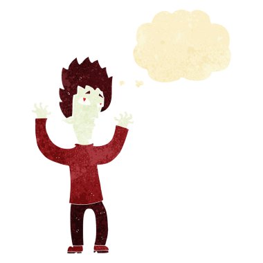 Karikatür vampiri düşünce baloncuğuyla pes ediyor