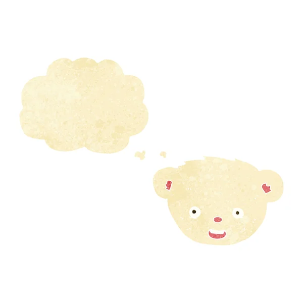 Cara de urso polar de desenho animado com bolha de pensamento — Vetor de Stock