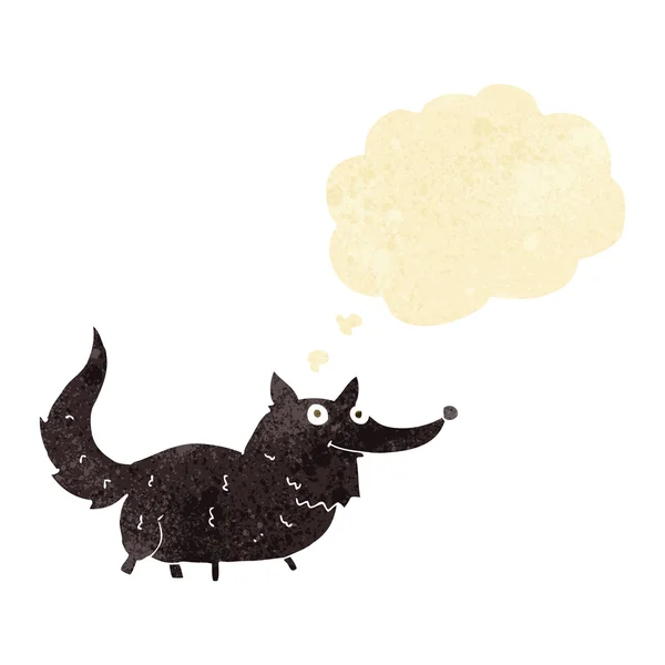 Cartoon kleine hond met gedachte zeepbel — Stockvector