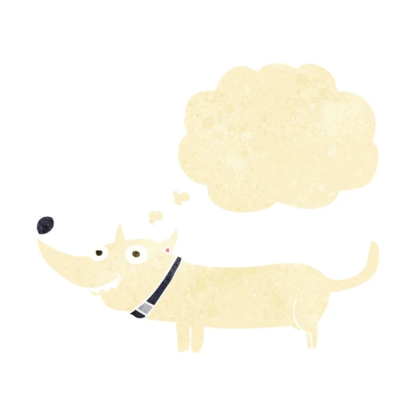 Cartone animato cane felice con bolla di pensiero — Vettoriale Stock