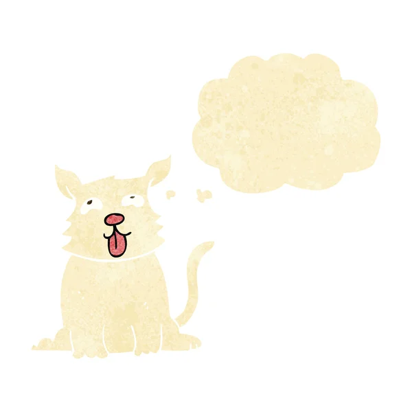 Cartone animato cane felice con bolla di pensiero — Vettoriale Stock