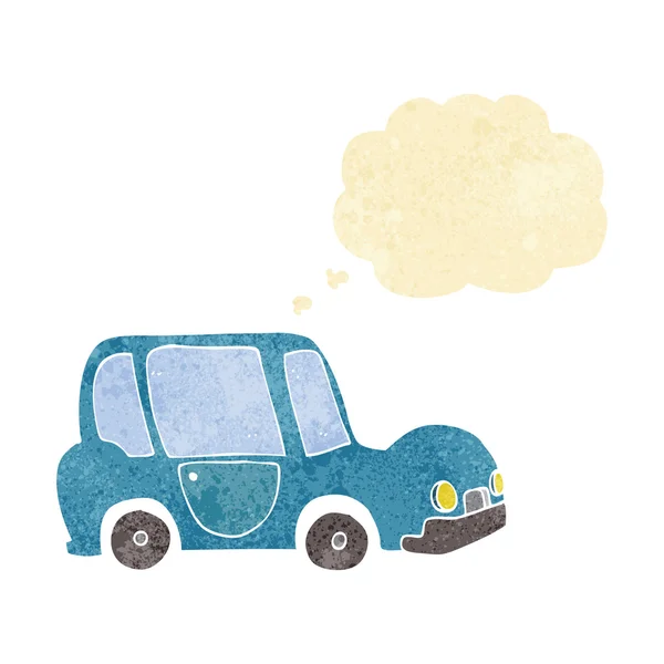 Αυτοκίνητο κινουμένων σχεδίων με φούσκα σκέψης — Διανυσματικό Αρχείο
