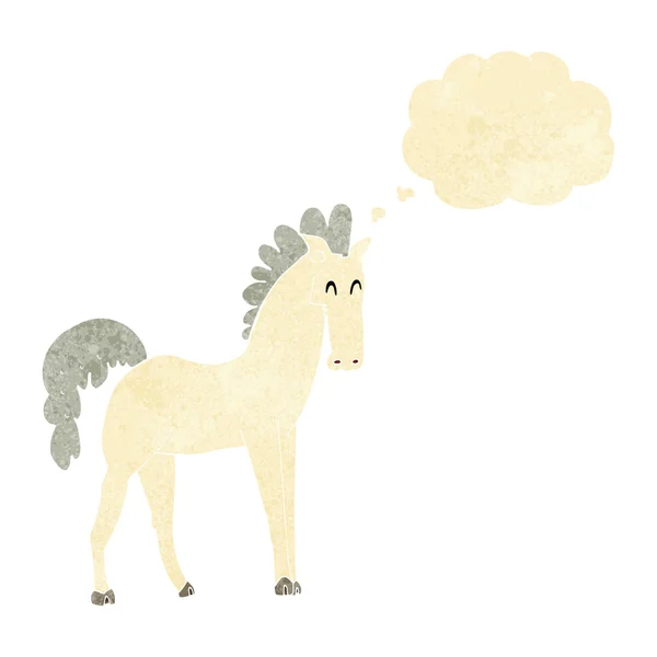 Cavalo dos desenhos animados com bolha de pensamento —  Vetores de Stock