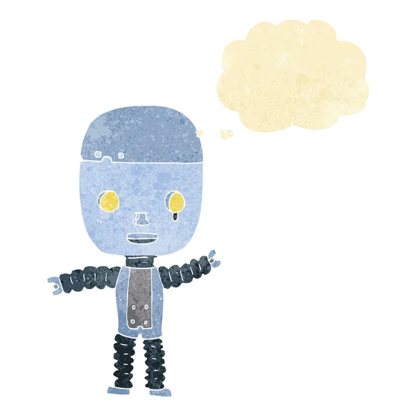 Tecknad robot med tanke bubbla — Stock vektor