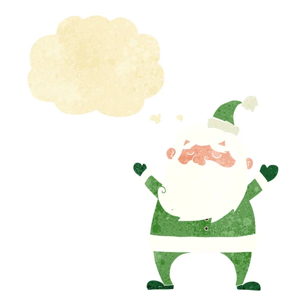 Joyeux santa dessin animé avec bulle de pensée — Image vectorielle
