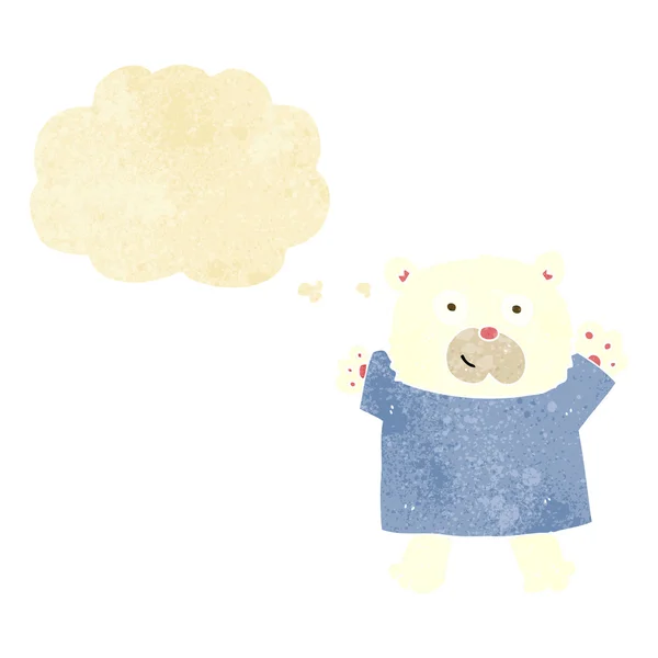Cartone animato carino orso polare con bolla di pensiero — Vettoriale Stock