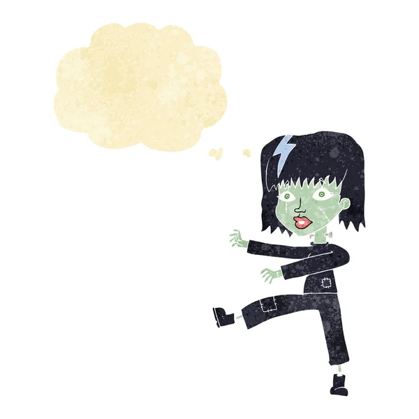 Düşünce baloncuklu zombi kız. — Stok Vektör