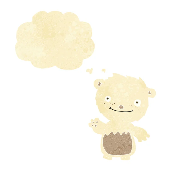 卡通片挥动着带有思想气泡的北极熊宝宝 — 图库矢量图片