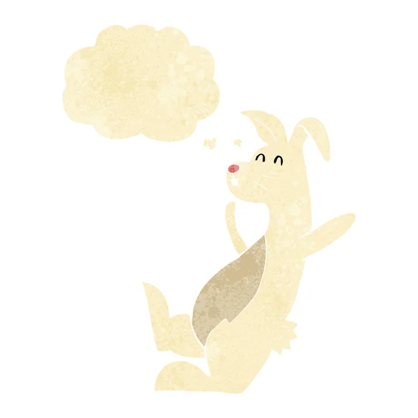 Düşünce balonu ile beyaz tavşan çizgi film — Stok Vektör