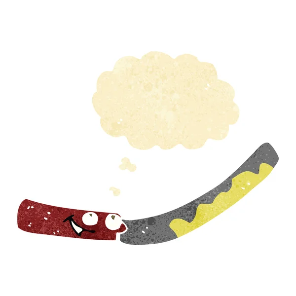 Couteau à beurre dessin animé avec bulle de pensée — Image vectorielle