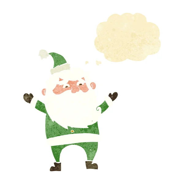 Cartoon happy santa claus with thought bubble — Stock Vector