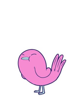 Karikatür karikatürü parlak kuşun animasyonunu genişletiyor