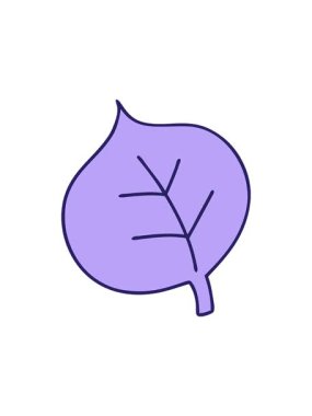 Basit, görkemli bir yaprağın karikatürünün radyoaktif ışıltılı animasyonu