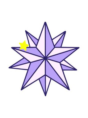 Parıldayan yıldızlar, bir yıldız çiziminin neon ikonik dövme görüntüsünün animasyonunu etkiler.