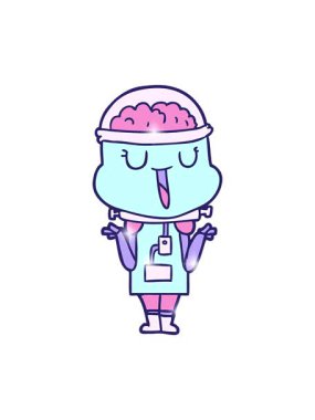 Mutlu çizgi film robotlarının omuz silkmelerinin ışıltılı etkisi