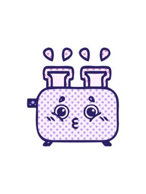 Bir tost makinesinin çizgi roman tarzının ışık efekti animasyonu