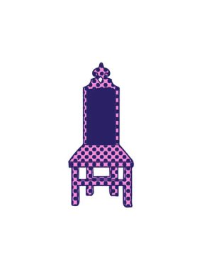 süslü çizgi film sandalyesinin dönen hareketli animasyonu