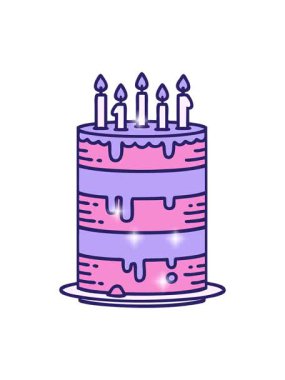 Doğum günü pastası çiziminin ışıltılı etkisi