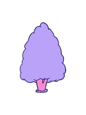 Titreyen hareketli çizgi film animasyonu uzun ağaç