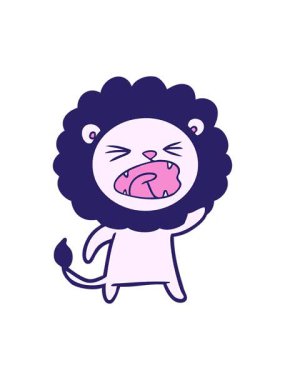 Kızgın aslanın hareketli animasyonu