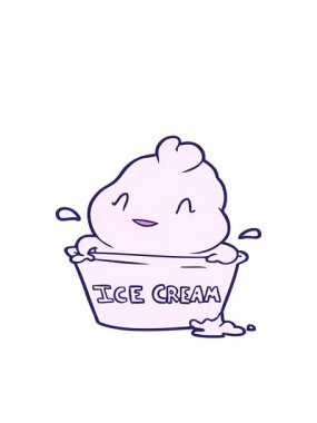 Tatlı çizgi film dondurma tasarımının hareketli animasyonu