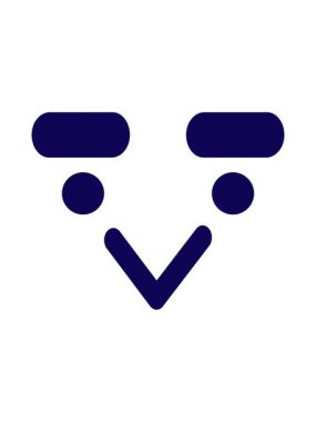 Kalın kaşlı kuş suratlı ikonun neon ışık efekti animasyonu