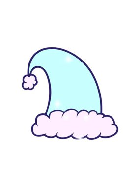 Bir karikatür Noel şapkasının ışıltı etkisi