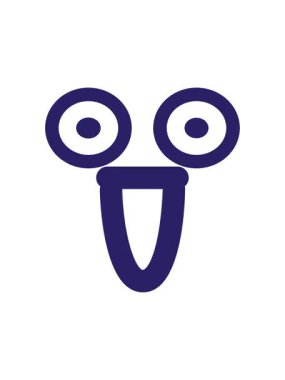 Şaşkınlık dolu yüz ikonunun titreyen hareketi.