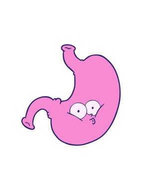 Karikatür şişmiş midenin hareketli animasyonu