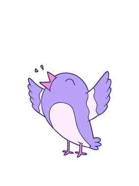 Eski çizgi film sevimli kuşun animasyonunu genişletiyor.