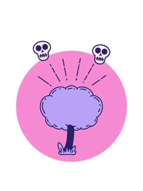 Kafatasları dönen dövme şekilli ağaç animasyonu