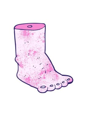 freehand desenli karikatür ayağının pixelize etkisi